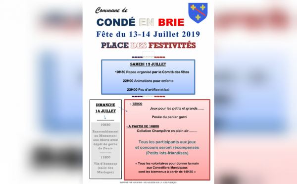 13 et 14 Juillet 2019 - Condé-en-Brie