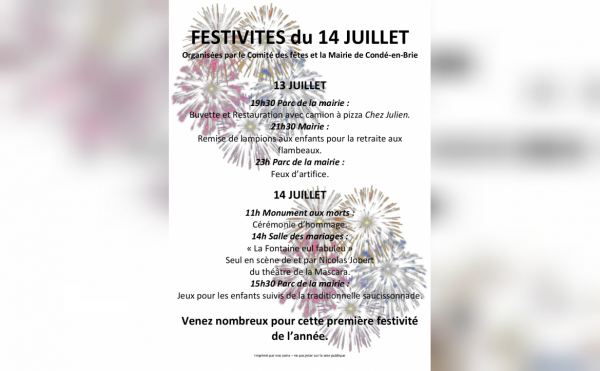 Festivités du 14 Juillet 2021 à Condé