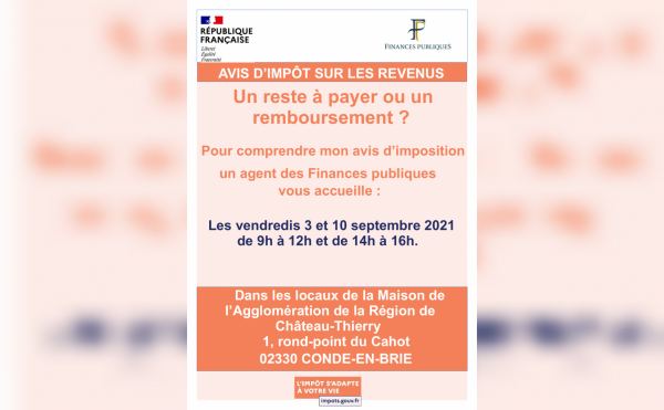 Permanence 2021 DDFIP avis d'impôt sur