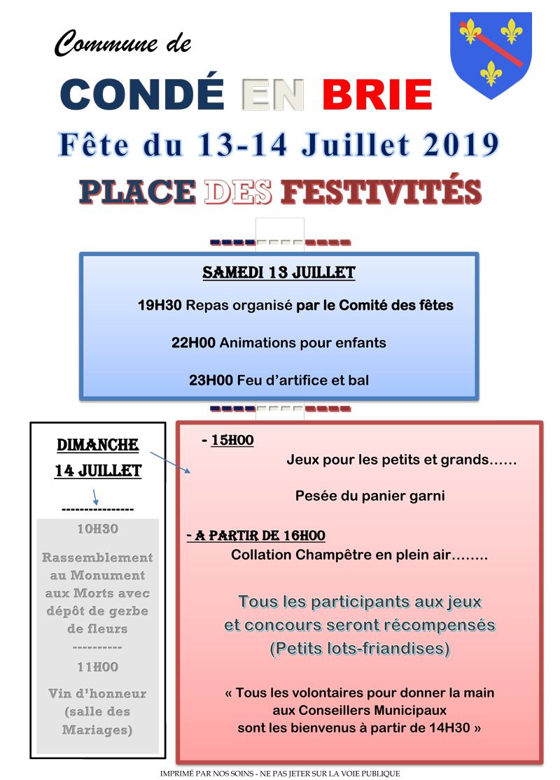 13 et 14 Juillet 2019 - Condé-en-Brie