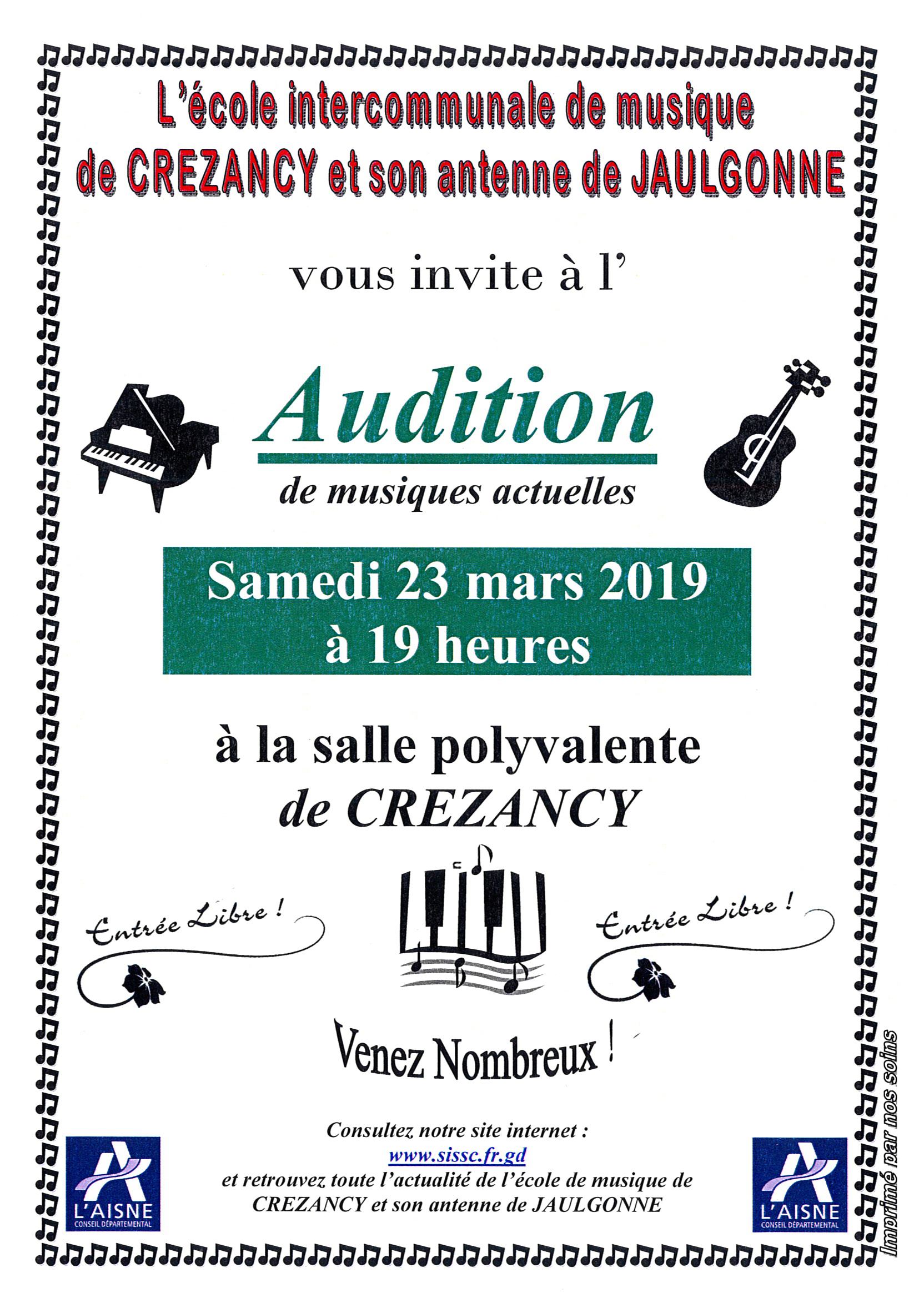 Audition de musiques actuelles