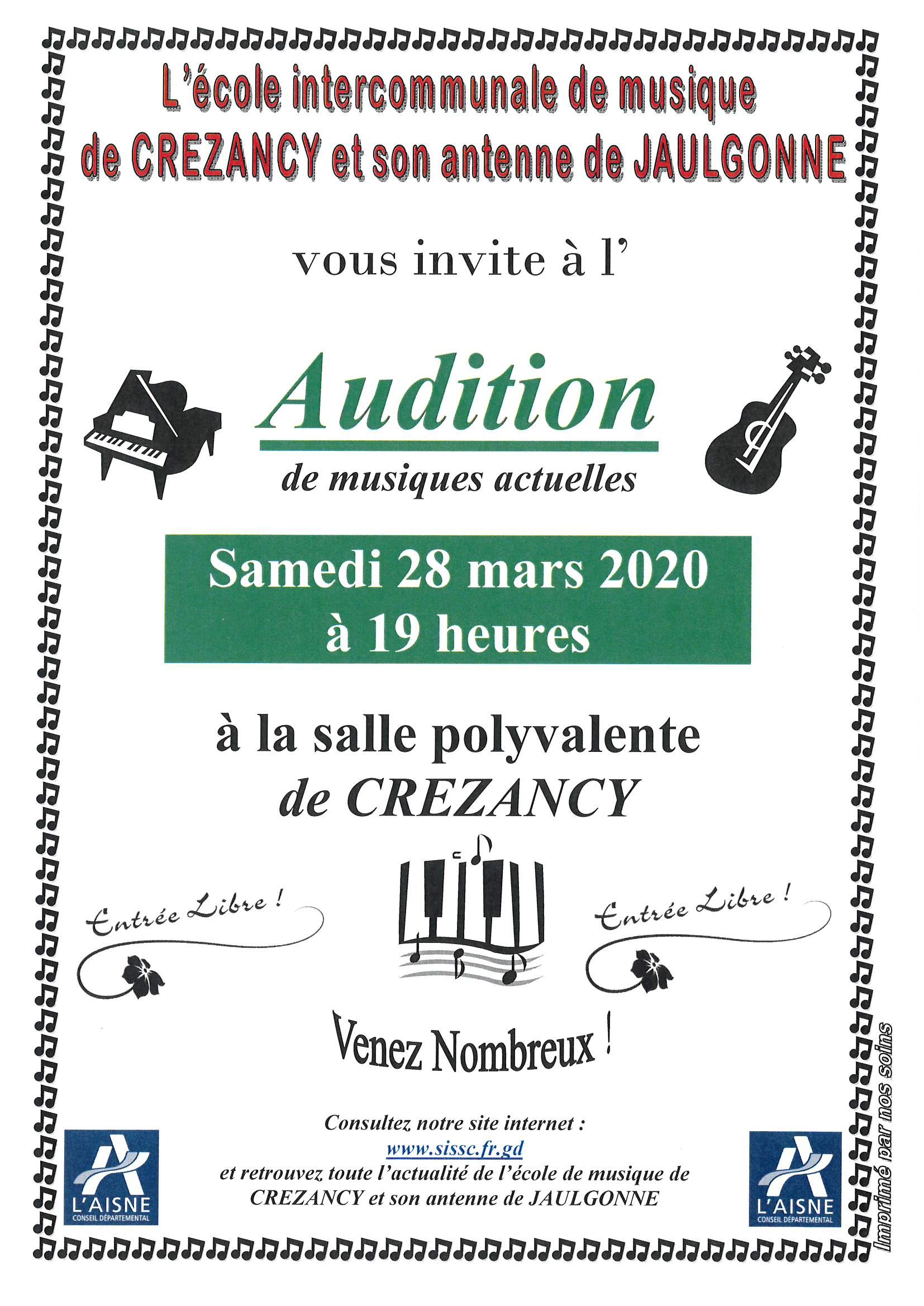 [Annulée] Audition de musiques actuelles 2020