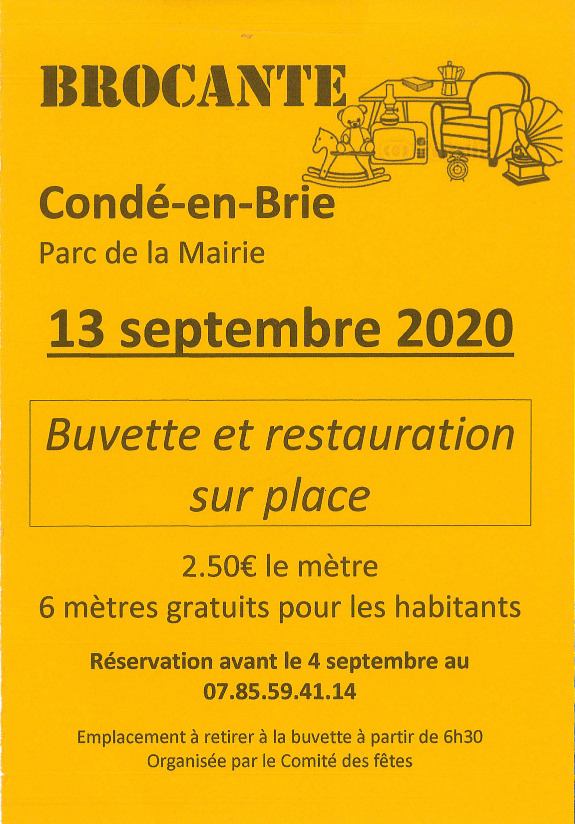 Brocante Condé-en-Brie septembre 2020