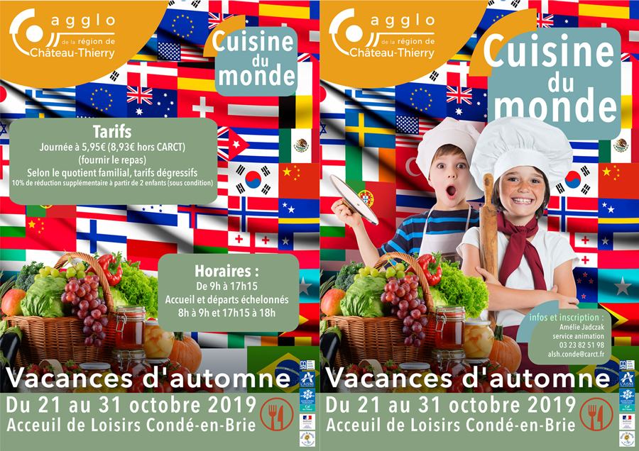 Cuisine du monde 2019 - Vacances d'automne ALSH