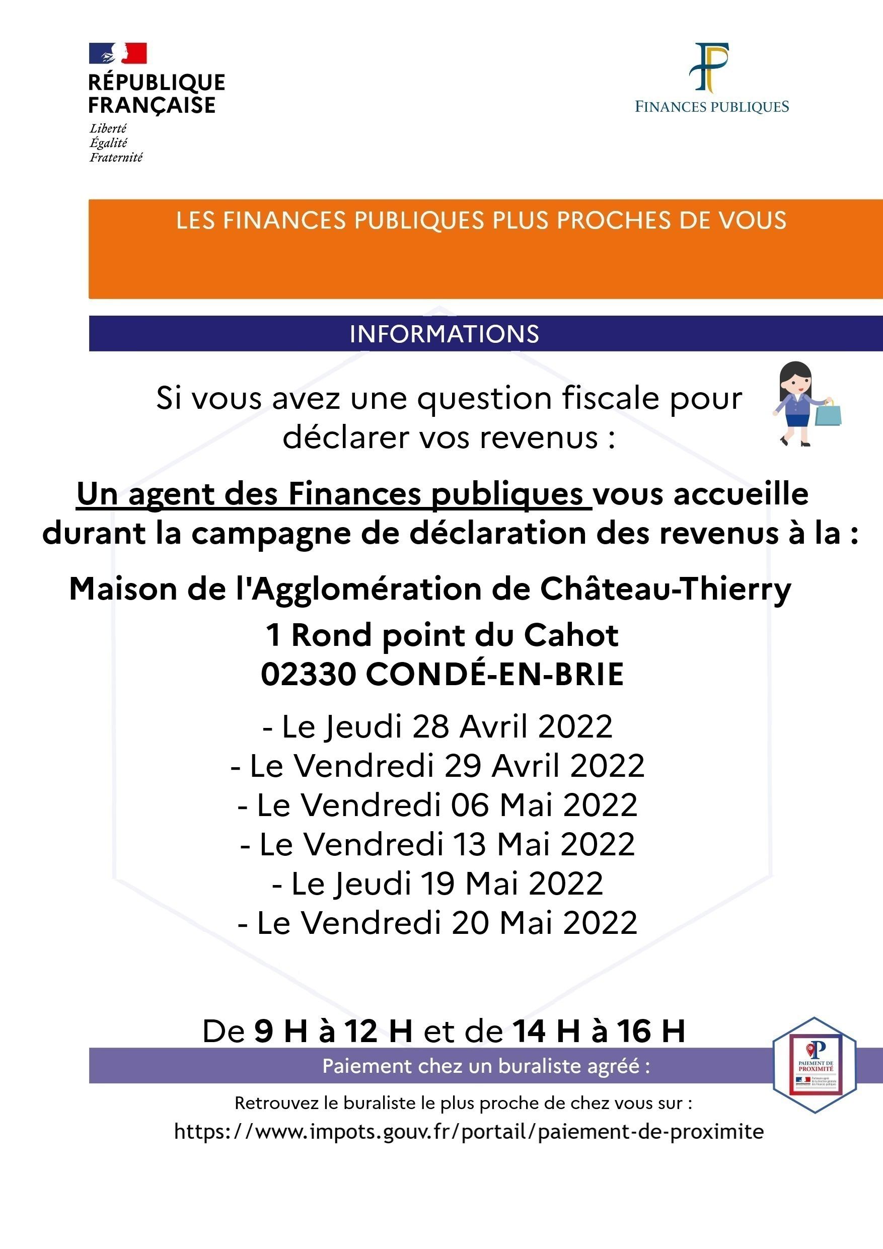 Permanences des Finances Publiques 2022 campagne de déclaration