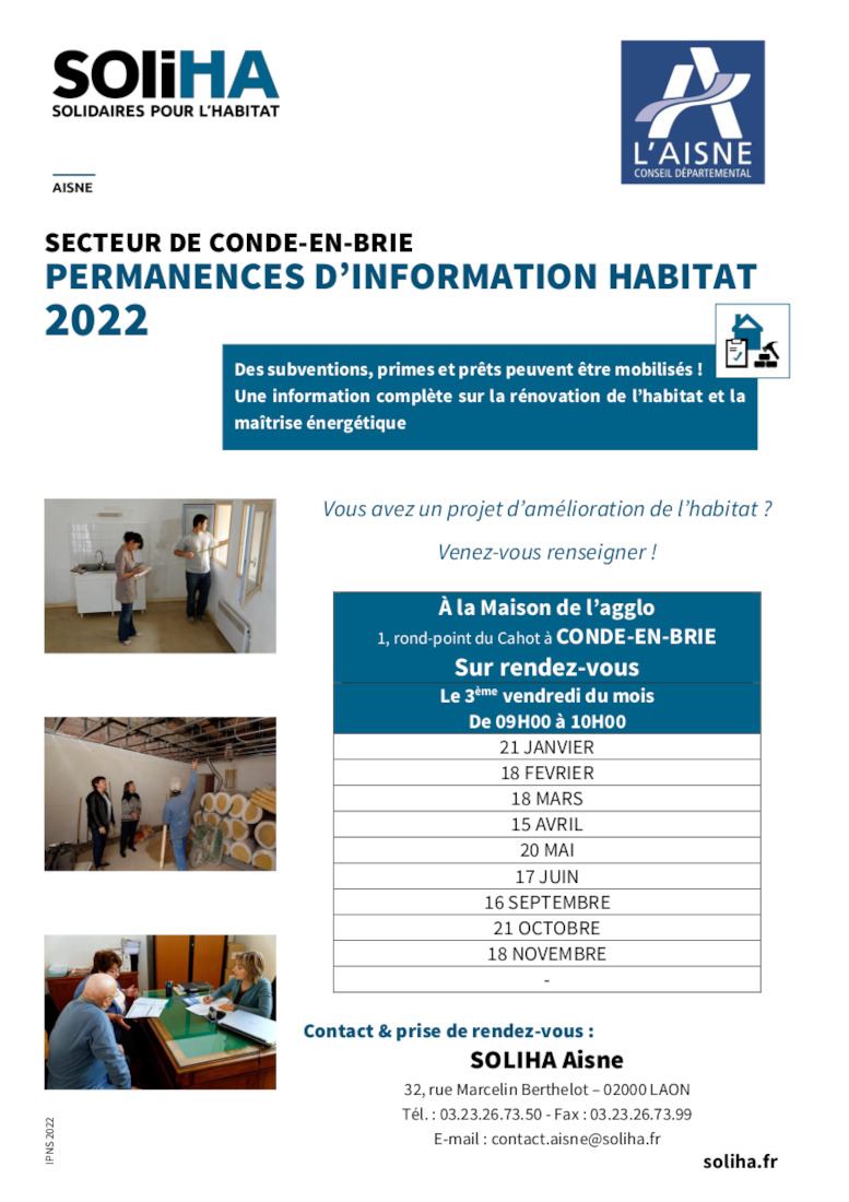 SOLIAH - Permanences d'information habitat 2022
